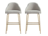 Gracie Barstool in Stone and Gold (set of 2) by Manhattan Comfort at Eve Furniture