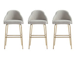 Gracie Barstool in Stone and Gold (set of 3) by Manhattan Comfort at Eve Furniture