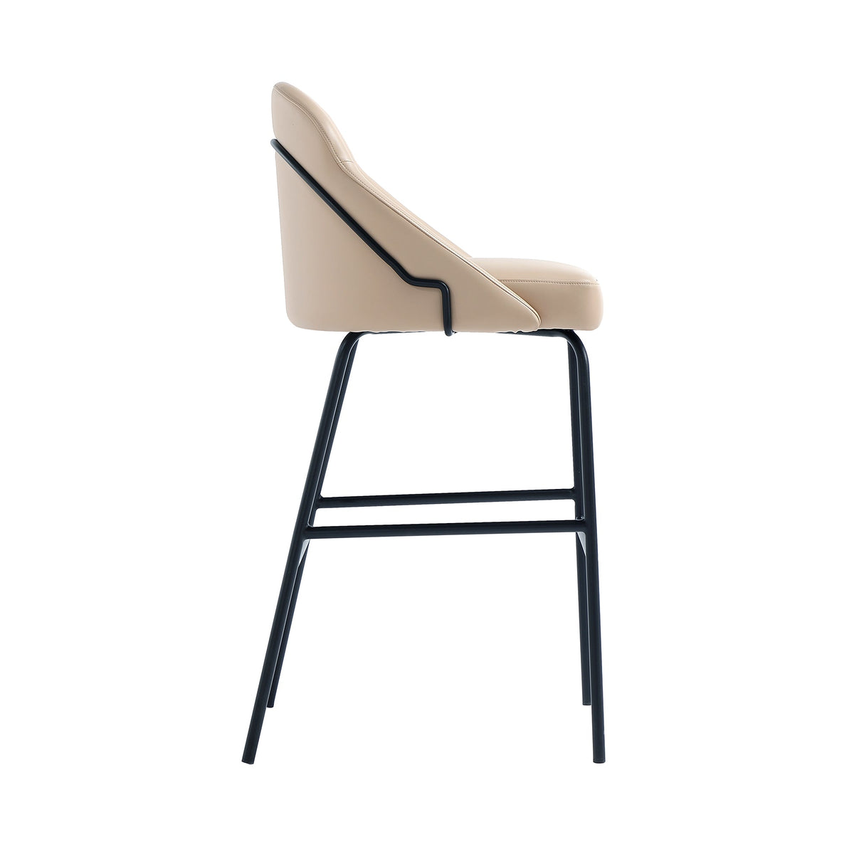 Gracie Barstool in Tan and Black (set of 2) by Manhattan Comfort at Eve Furniture