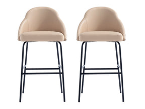 Gracie Barstool in Tan and Black (set of 2) by Manhattan Comfort at Eve Furniture