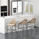 Gracie Barstool in Tan and Black (set of 3) by Manhattan Comfort at Eve Furniture