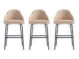 Gracie Barstool in Tan and Black (set of 3) by Manhattan Comfort at Eve Furniture