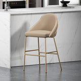 Gracie Barstool in Tan and Gold by Manhattan Comfort at Eve Furniture