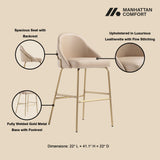 Gracie Barstool in Tan and Gold by Manhattan Comfort at Eve Furniture