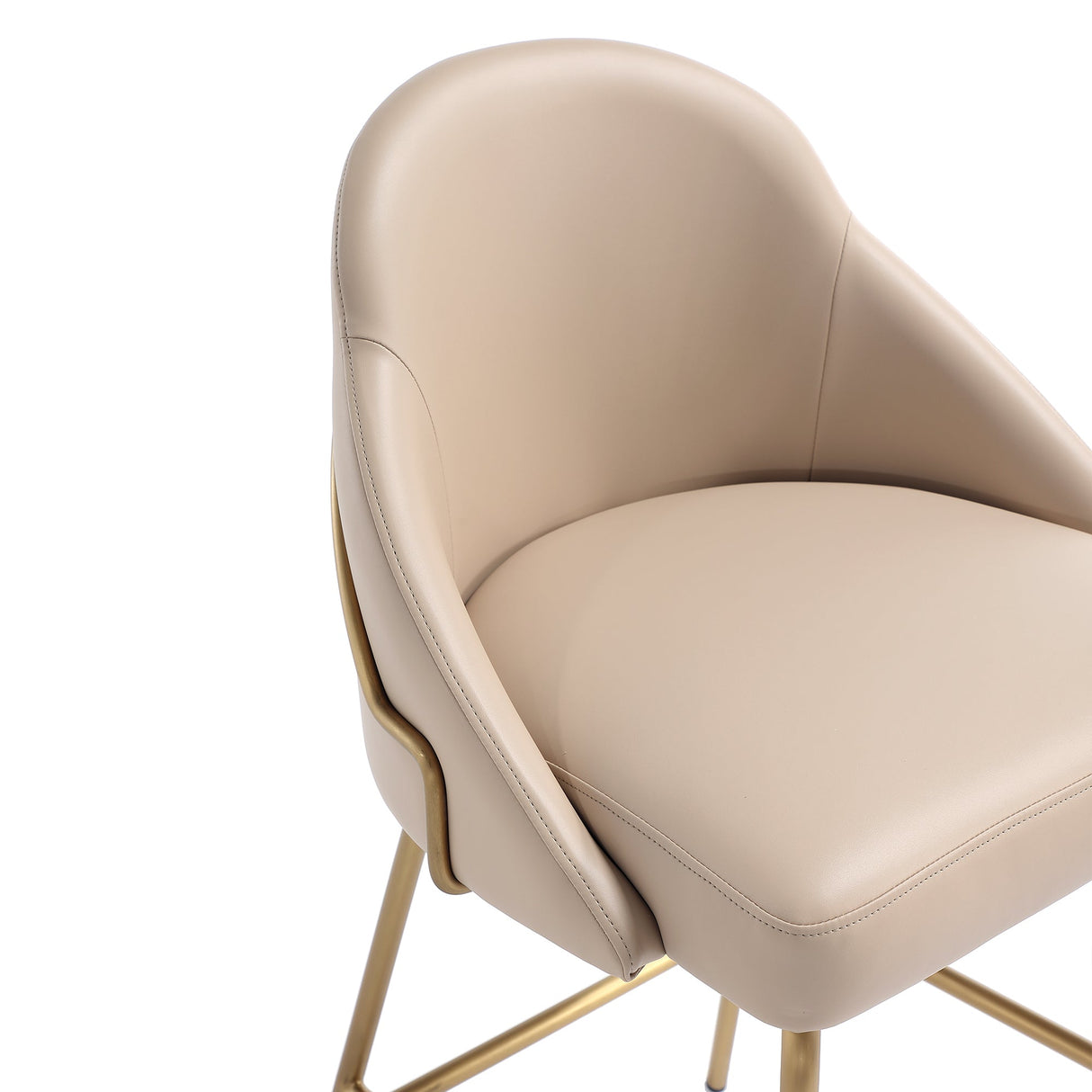 Gracie Barstool in Tan and Gold by Manhattan Comfort at Eve Furniture