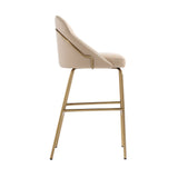 Gracie Barstool in Tan and Gold by Manhattan Comfort at Eve Furniture