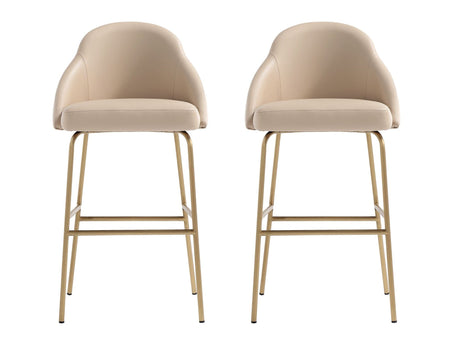Gracie Barstool in Tan and Gold (set of 2) by Manhattan Comfort at Eve Furniture