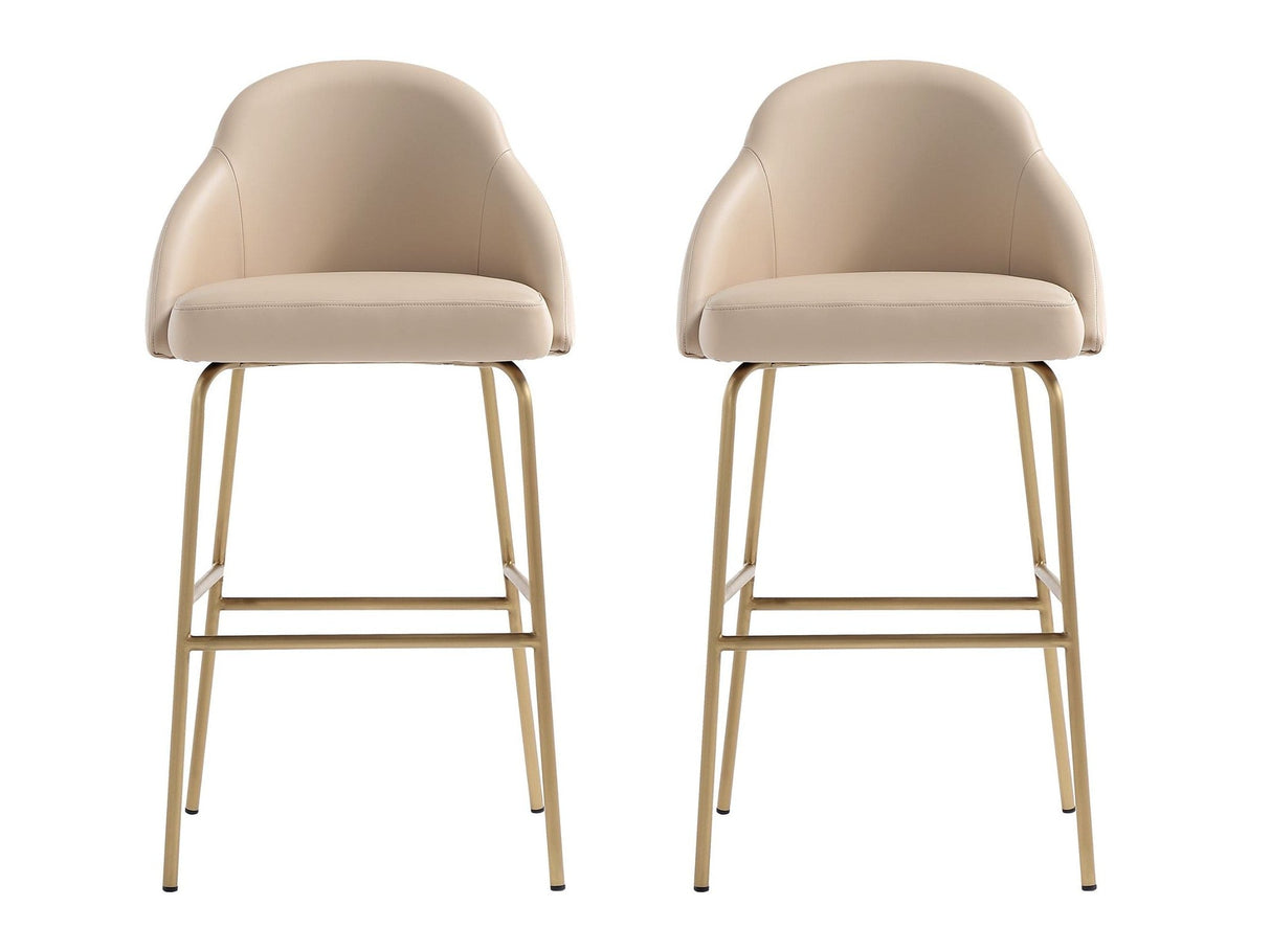 Gracie Barstool in Tan and Gold (set of 2) by Manhattan Comfort at Eve Furniture