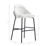 Gracie Barstool in White and Black by Manhattan Comfort at Eve Furniture