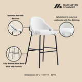 Gracie Barstool in White and Black by Manhattan Comfort at Eve Furniture