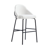 Gracie Barstool in White and Black by Manhattan Comfort at Eve Furniture