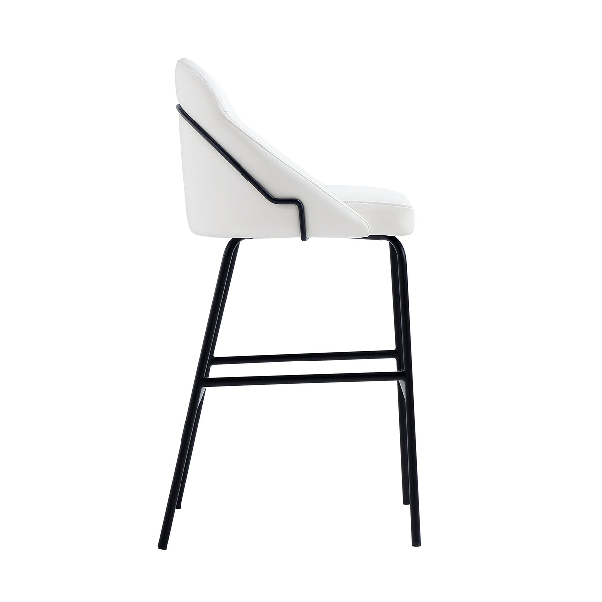Gracie Barstool in White and Black by Manhattan Comfort at Eve Furniture
