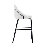 Gracie Barstool in White and Black by Manhattan Comfort at Eve Furniture