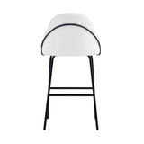 Gracie Barstool in White and Black by Manhattan Comfort at Eve Furniture