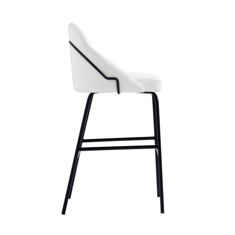 Gracie Barstool in White and Black by Manhattan Comfort at Eve Furniture