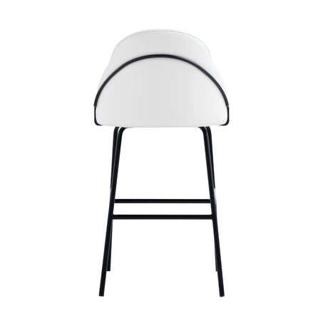 Gracie Barstool in White and Black by Manhattan Comfort at Eve Furniture