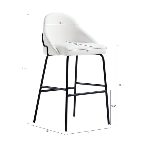 Gracie Barstool in White and Black (set of 2) by Manhattan Comfort at Eve Furniture
