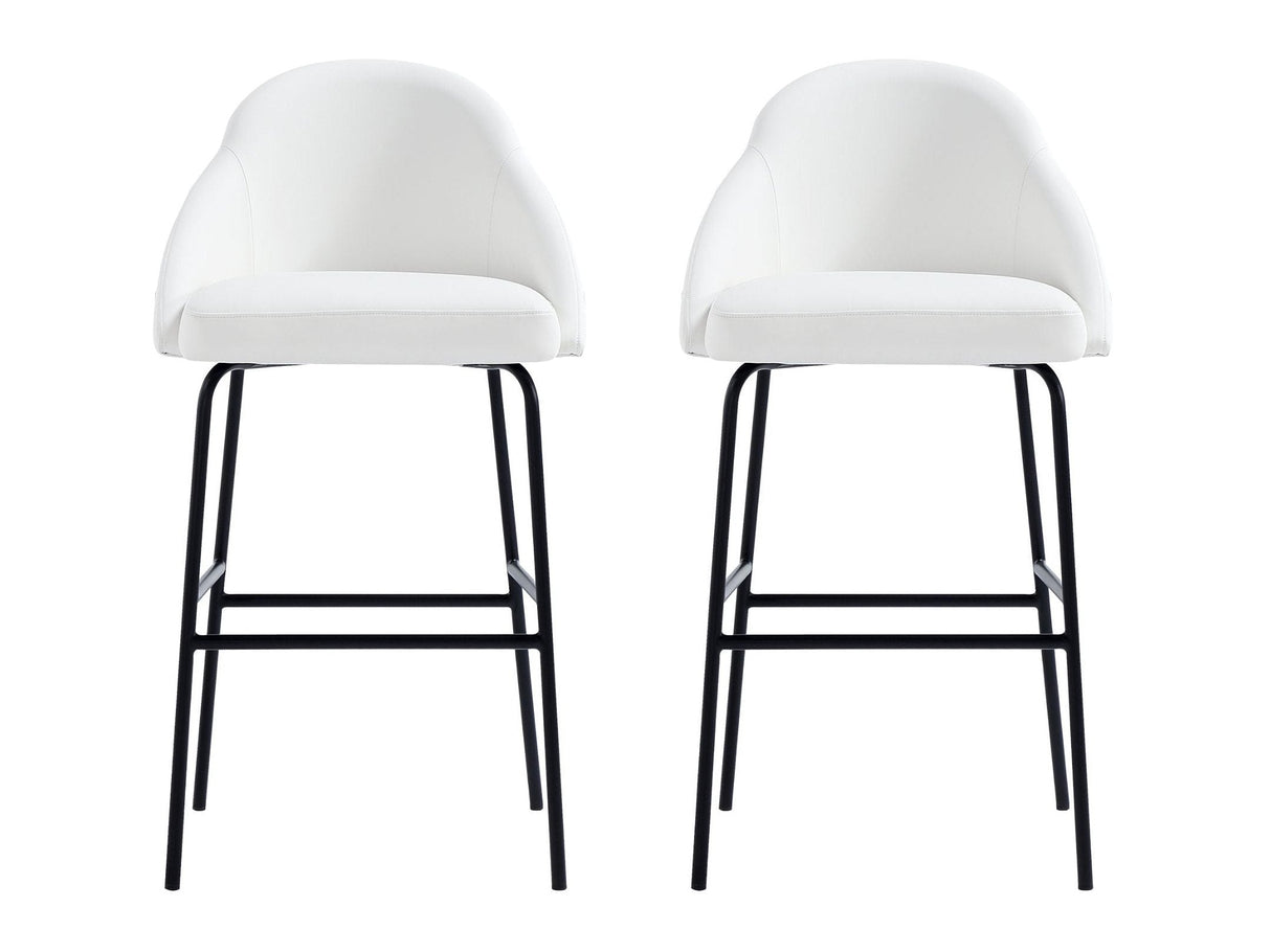 Gracie Barstool in White and Black (set of 2) by Manhattan Comfort at Eve Furniture