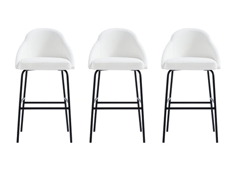 Gracie Barstool in White and Black (set of 3) by Manhattan Comfort at Eve Furniture