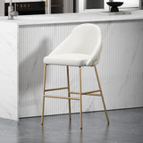 Gracie Barstool in White and Gold by Manhattan Comfort at Eve Furniture