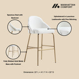 Gracie Barstool in White and Gold by Manhattan Comfort at Eve Furniture