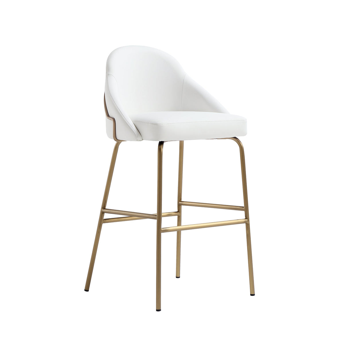 Gracie Barstool in White and Gold by Manhattan Comfort at Eve Furniture