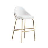 Gracie Barstool in White and Gold by Manhattan Comfort at Eve Furniture