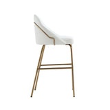 Gracie Barstool in White and Gold by Manhattan Comfort at Eve Furniture