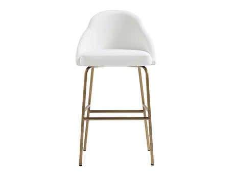 Gracie Barstool in White and Gold by Manhattan Comfort at Eve Furniture