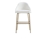 Gracie Barstool in White and Gold by Manhattan Comfort at Eve Furniture
