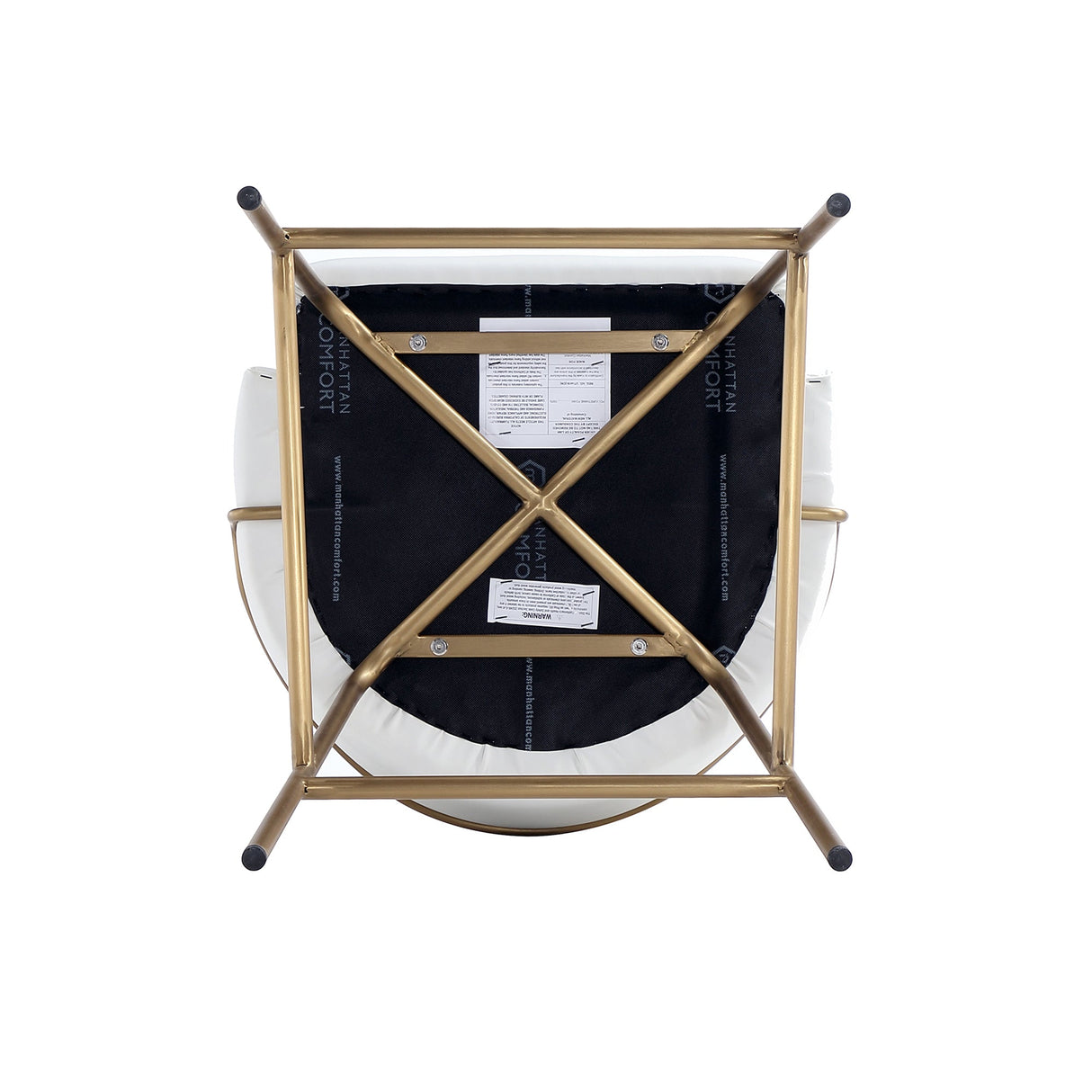 Gracie Barstool in White and Gold (set of 2) by Manhattan Comfort at Eve Furniture
