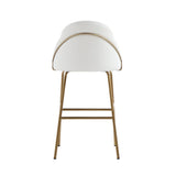 Gracie Barstool in White and Gold (set of 2) by Manhattan Comfort at Eve Furniture