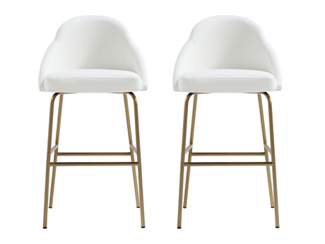 Gracie Barstool in White and Gold (set of 2) by Manhattan Comfort at Eve Furniture