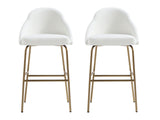 Gracie Barstool in White and Gold (set of 2) by Manhattan Comfort at Eve Furniture