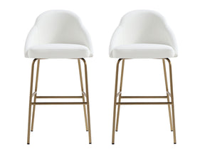 Gracie Barstool in White and Gold (set of 2) by Manhattan Comfort at Eve Furniture