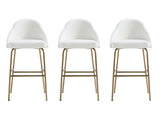 Gracie Barstool in White and Gold (set of 3) by Manhattan Comfort at Eve Furniture