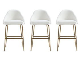 Gracie Barstool in White and Gold (set of 3) by Manhattan Comfort at Eve Furniture
