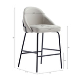 Gracie Counter Stool in Stone and Black by Manhattan Comfort at Eve Furniture