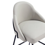 Gracie Counter Stool in Stone and Black by Manhattan Comfort at Eve Furniture
