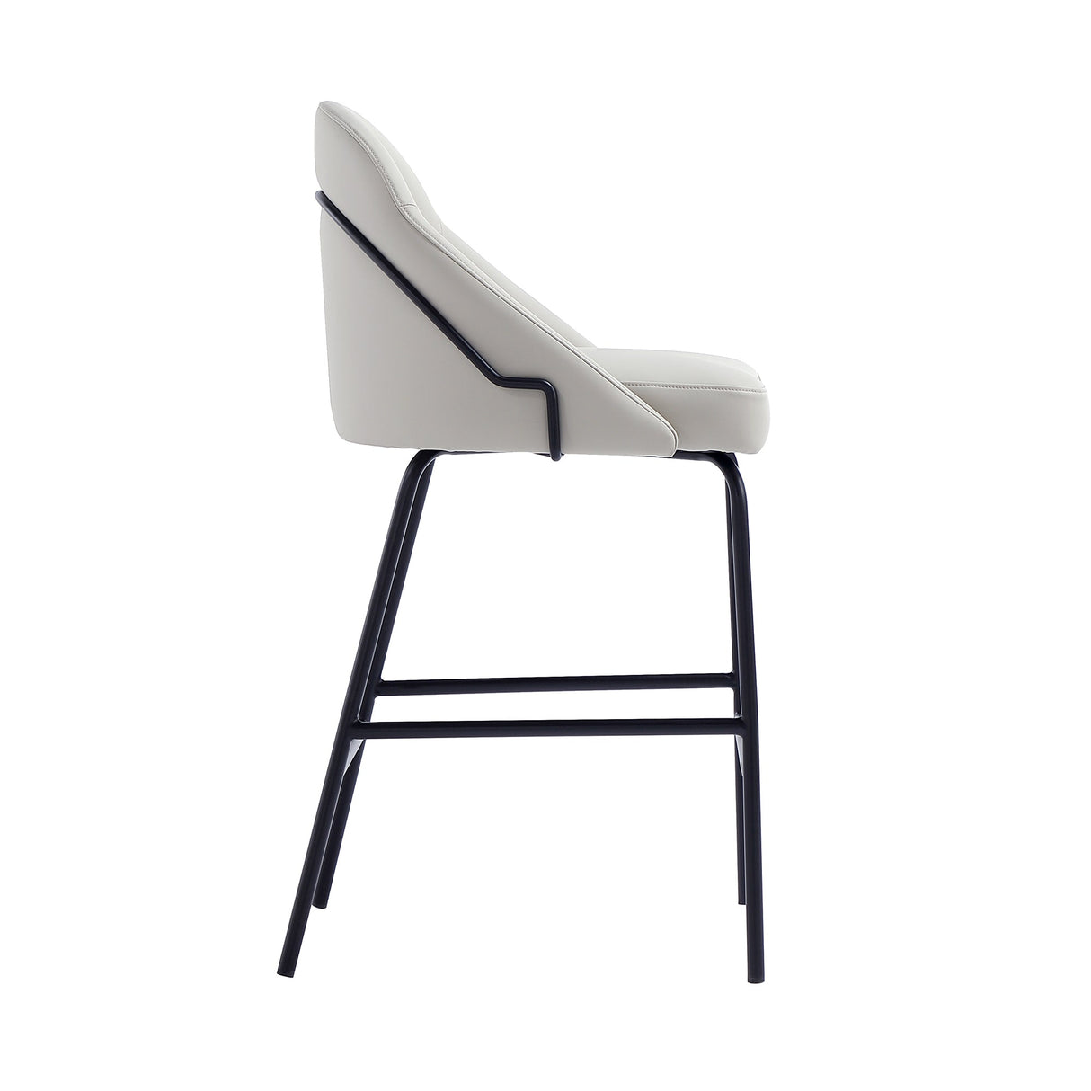 Gracie Counter Stool in Stone and Black by Manhattan Comfort at Eve Furniture