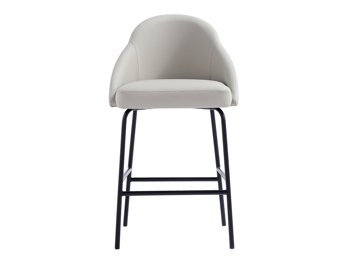 Gracie Counter Stool in Stone and Black by Manhattan Comfort at Eve Furniture