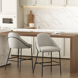 Gracie Counter Stool in Stone and Black (set of 2) by Manhattan Comfort at Eve Furniture