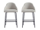 Gracie Counter Stool in Stone and Black (set of 2) by Manhattan Comfort at Eve Furniture