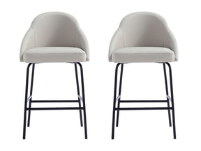 Gracie Counter Stool in Stone and Black (set of 2) by Manhattan Comfort at Eve Furniture