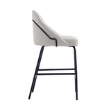 Gracie Counter Stool in Stone and Black (set of 3) by Manhattan Comfort at Eve Furniture