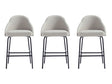 Gracie Counter Stool in Stone and Black (set of 3) by Manhattan Comfort at Eve Furniture