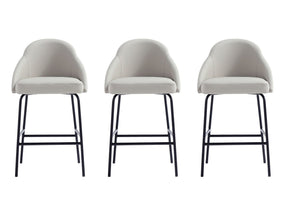 Gracie Counter Stool in Stone and Black (set of 3) by Manhattan Comfort at Eve Furniture