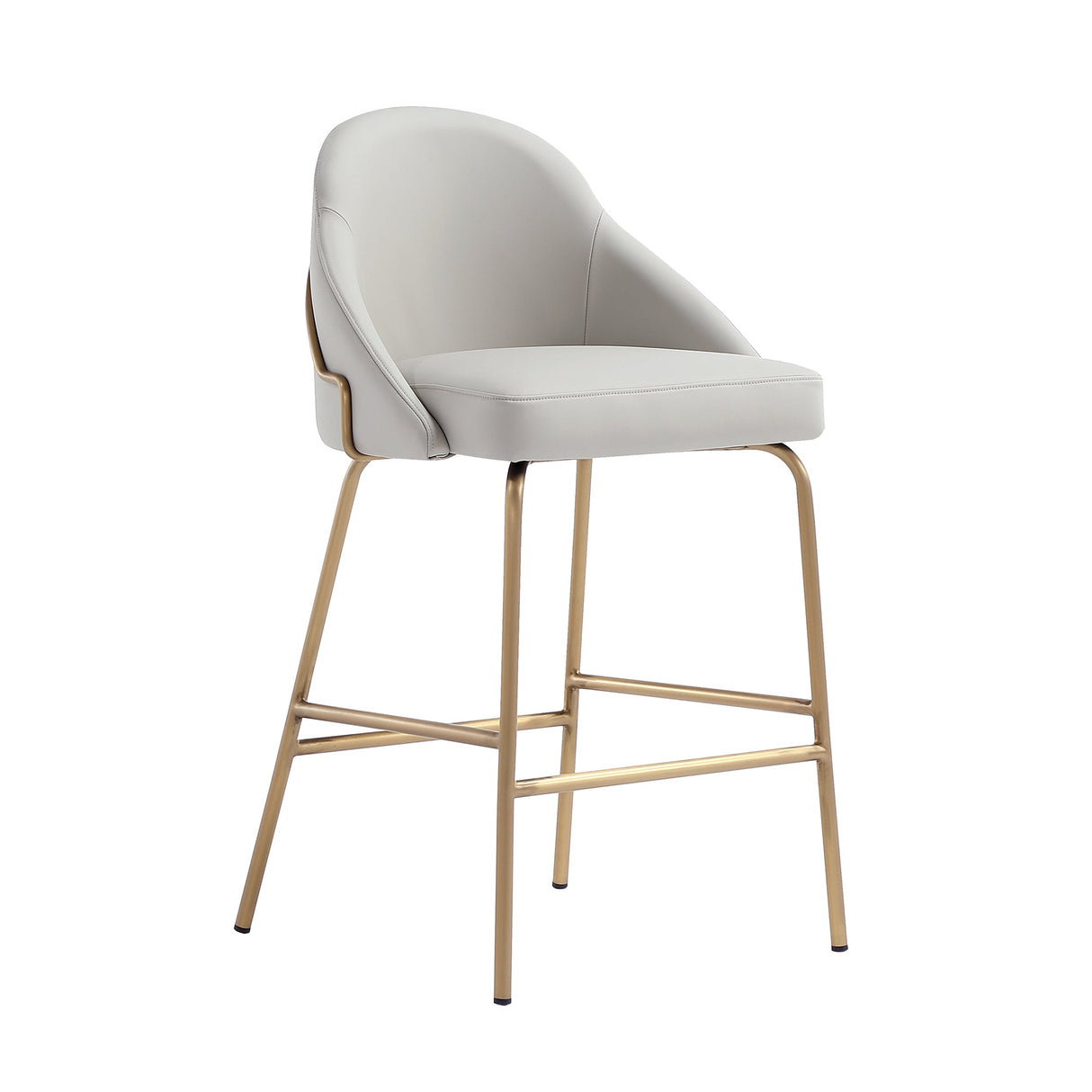 Gracie Counter Stool in Stone and Gold by Manhattan Comfort at Eve Furniture