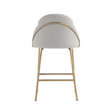 Gracie Counter Stool in Stone and Gold by Manhattan Comfort at Eve Furniture