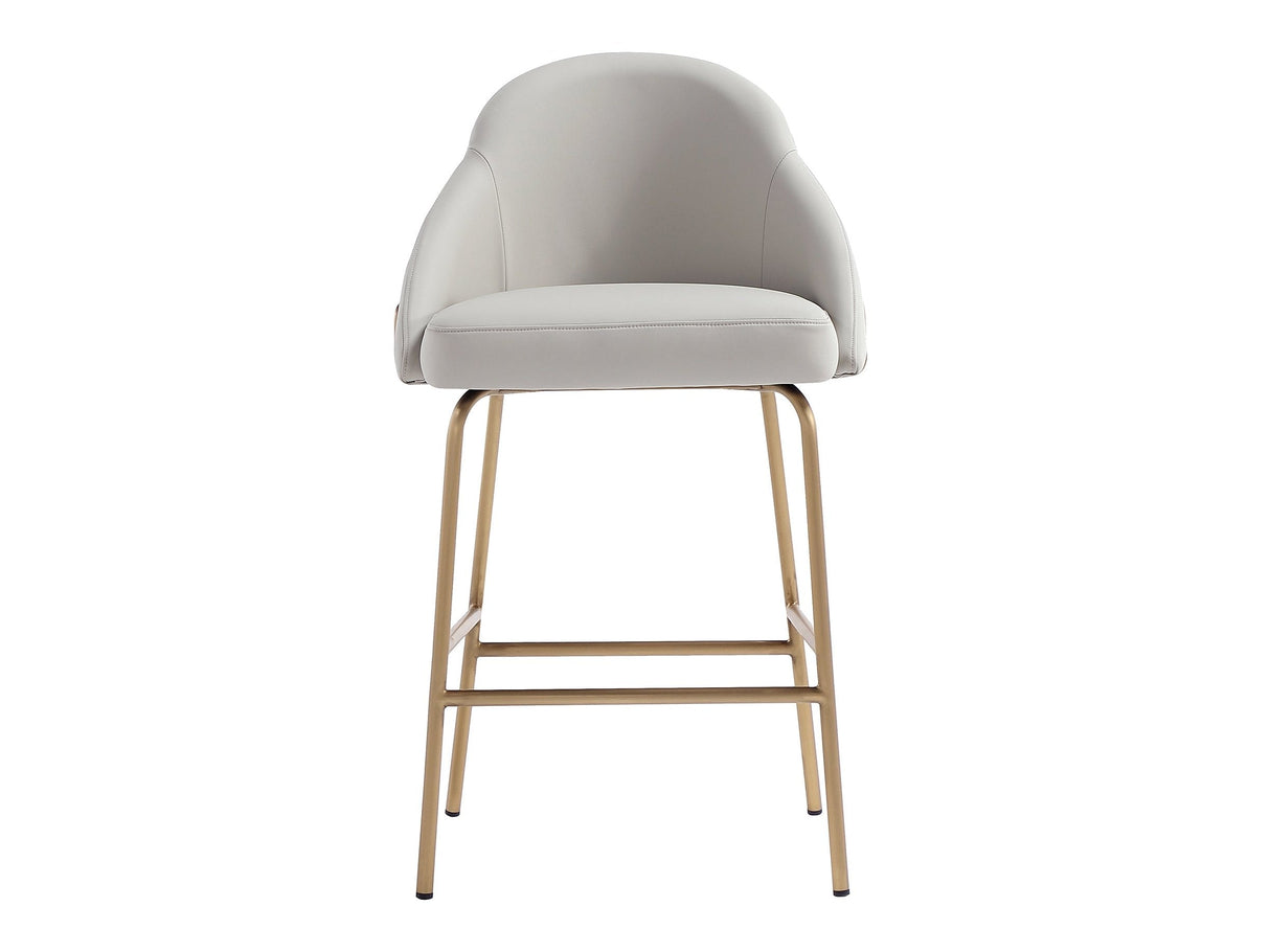Gracie Counter Stool in Stone and Gold by Manhattan Comfort at Eve Furniture